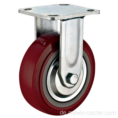 6 '' Platte Rigid Heavy Duty PU Industrial Caster mit PP-Kern